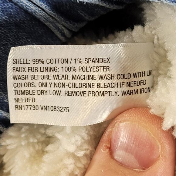 Cat & Jack Fleece Lined Zip-Up Denim Jacket, Size XS, NWT - Picture 5 of 6